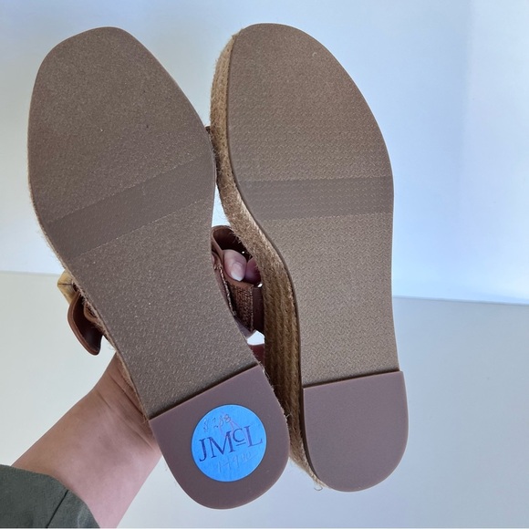 J. McLaughlin Fleur Cuoio Bamboo Buckle Espadrille Platform Slip on Wedge Sandal - Picture 10 of 12